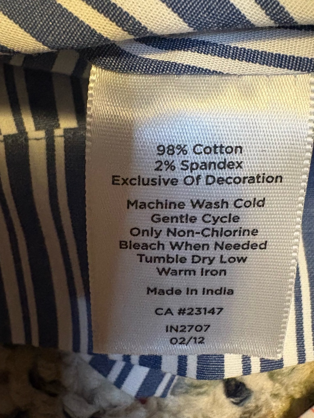 Talbots Petite Blue White Stripe Ruffle Sleeveless Top Coastal Preppy 2P - Picture 7 of 7
